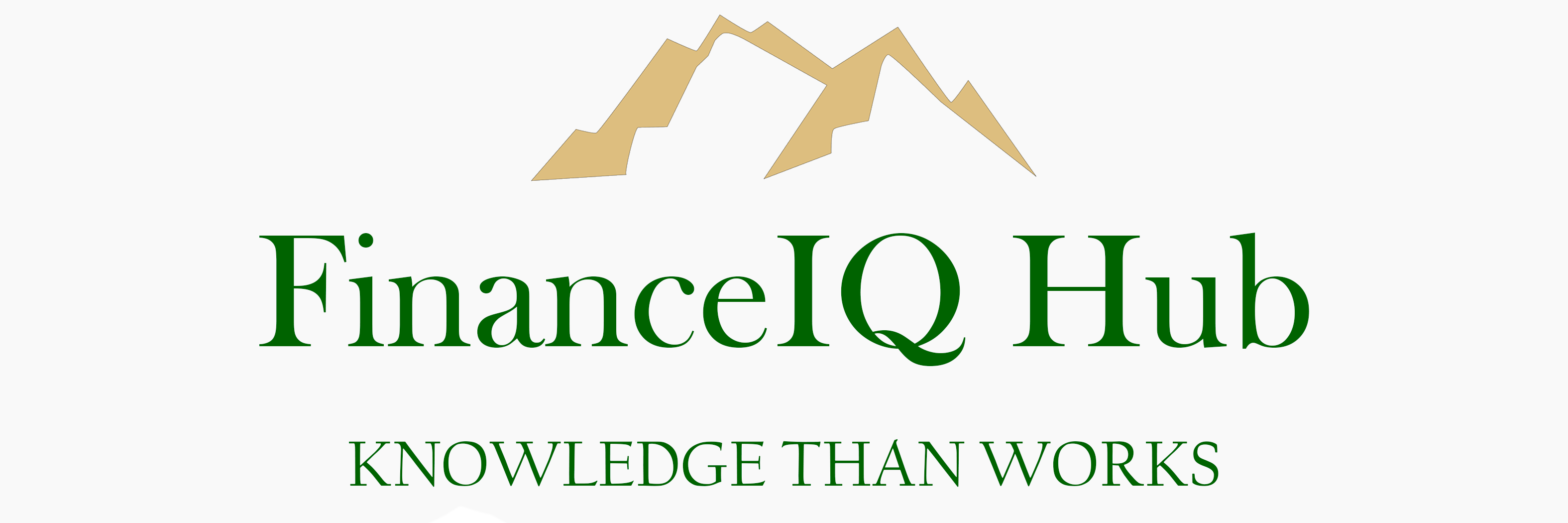 FinanceIQ Hub – official company logo with tagline 'Knowledge That Works