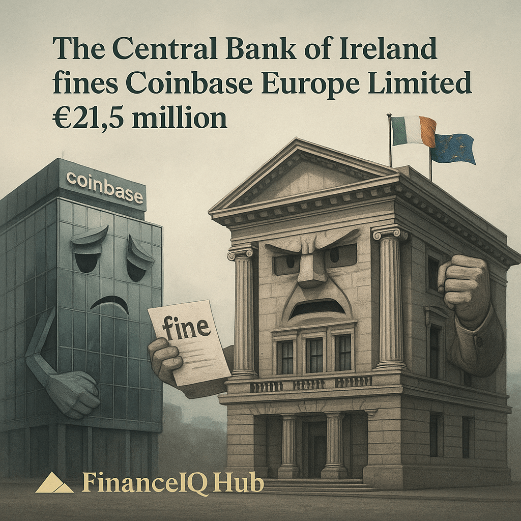 The Central Bank of Ireland fines Coinbase Europe Limited €21.5&nbsp;million