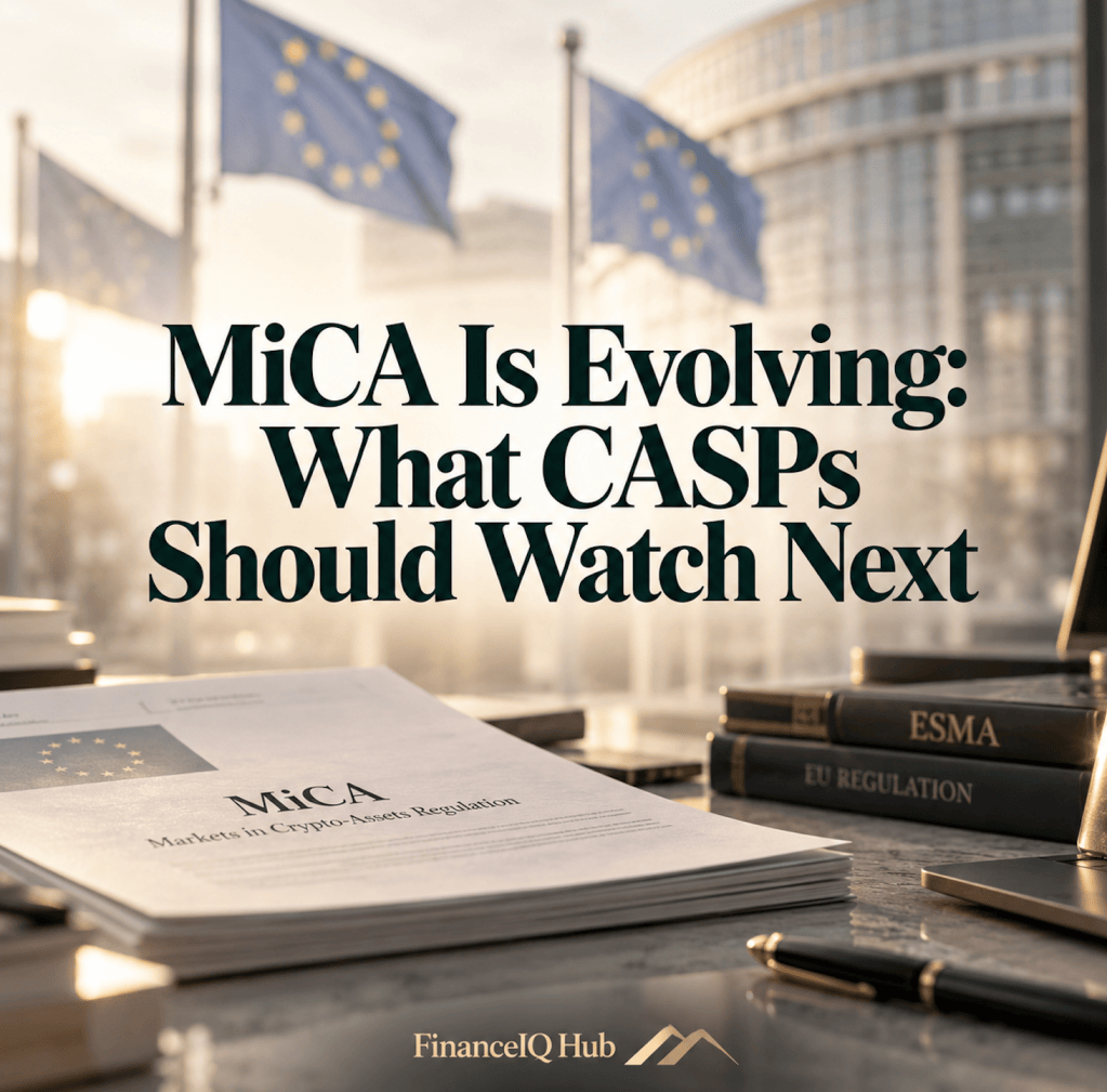 MiCA Is Evolving: What CASPs Should Watch Next — FinanceIQ Hub highlights ESMA’s latest proposals for the future development of the EU MiCA regulatory framework.